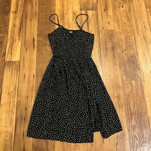 Angie Black and White Ruffled Tiered Midi Sundress